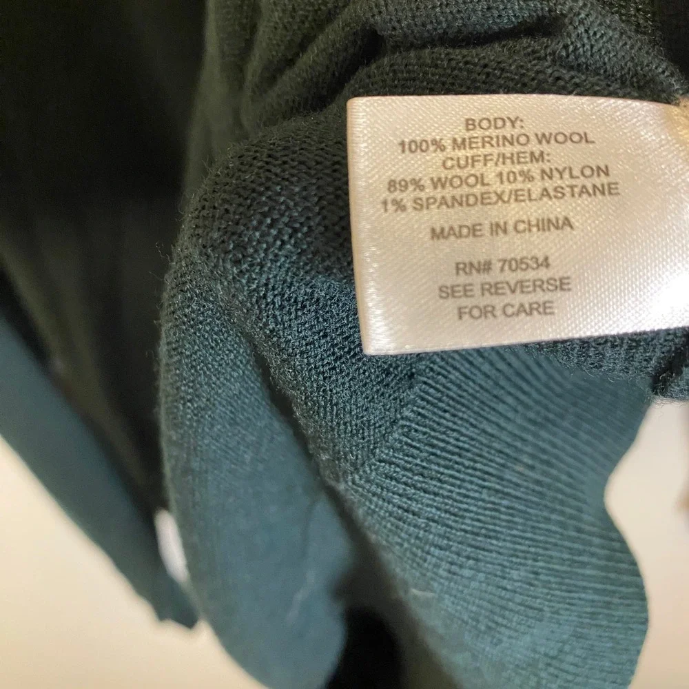 Orvis Pullover Sweater Mens M Green Merino Wool Quarter Zip Fly Fishing